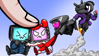 Anime Chibi Skibidi Toilet VS Finger Animation | Titan Cameraman Fall in Love With Titan TV Woman