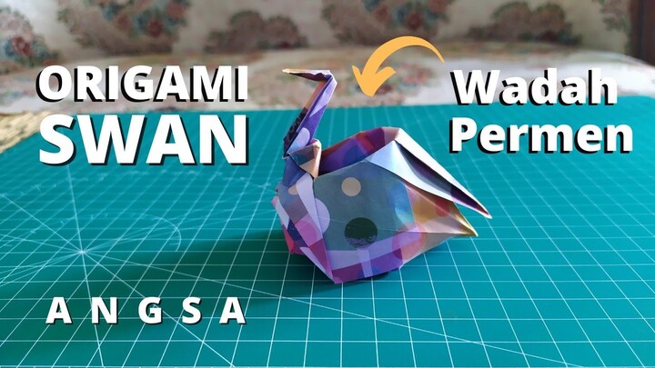 ORIGAMI ANGSA WADAH PERMEN/KOIN || HOW TO MAKE SWAN ORIGAMI