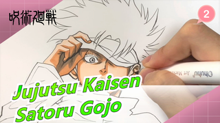 [Jujutsu Kaisen] Satoru Gojo Lukisan Tangan| Youtube 50 Juta Putaran| Pelukis KTB| Art Akan Datang_2