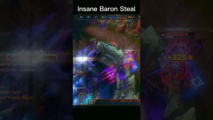 INSANE Baron Steal!!! #shorts #leagueoflegends