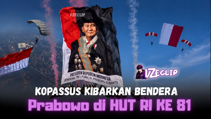 Kopassus TNI Kibarkan Bendera Presiden Prabowo di HUT RI ke 81 - VZECLIP
