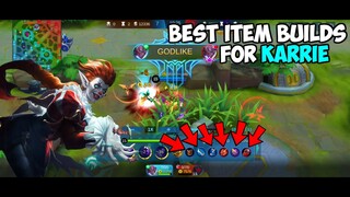 BEST ITEM BUILDS FOR KARRIE! (Mobile Legends: Bang Bang)