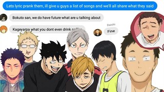 haikyuu texts - TopS LyriC pRank bOtToMs (love songs edition)