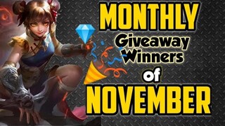 WINNERS OF MONTHLY GIVEAWAYS OF NOVEMBER | WANWAN GAMEPLAY | Mobile Legends