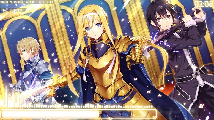 [Nightcore]  Sword Art Online: Alicization OP 2 FULL [ASCA - RESISTER]