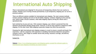 International Auto Shipping