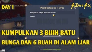 KUMPULKAN 3 BIJIH BATU, BUNGA DAN 6 BUAH DI ALAM LIAR | GENSHIN IMPACT