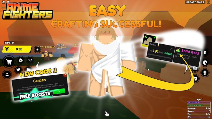 SHINY MYTHICAL WITH PASSIVE SOLID GOLD CRAFTING SUCCESSFUL | ANIME FIGHTERS SIMULATOR | NEW CODE