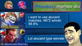 ALUCARD FAKE WINRATE PRANK! (LT🤣)