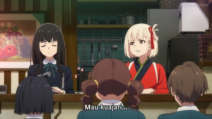 E6 Lycoris Recoil: Friends Are Thieves of Time Subtitle Indonesia