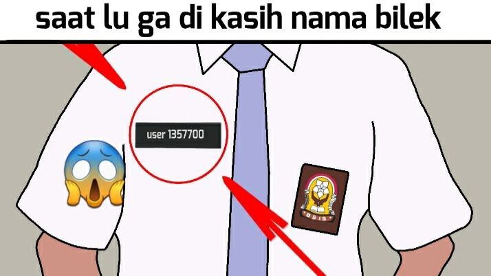 ketika lu ga di kasih nama sama ortu bilek