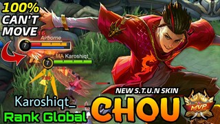 S.T.U.N Chou New Skin MVP Gameplay - Top Global Chou Karoshiqt_ - Mobile Legends