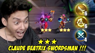 ★★★ CLAUDE & BEATRIX SWORDSMAN DAMAGE GAK NGOTAK! - Magic Chess Mobile Legends