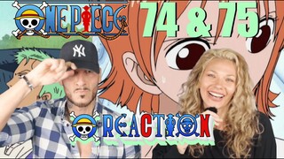 ONE PIECE REACTION Eps, 74/75|  | Mr. 3 is CRAAAAZY!  | Couples first time watching!