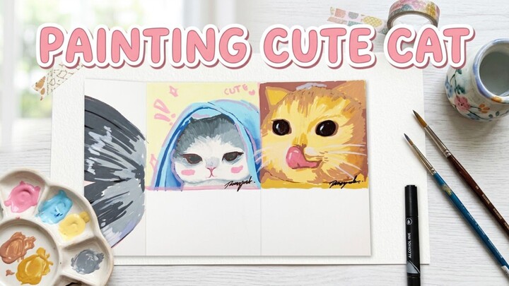 Tutorial Art painting cute cat 😽