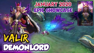 VALIR NEW EPIC SKIN - DEMONLORD | JANUARY EPIC SHOWCASE LIMITED SKIN | MOBILE LEGENDS