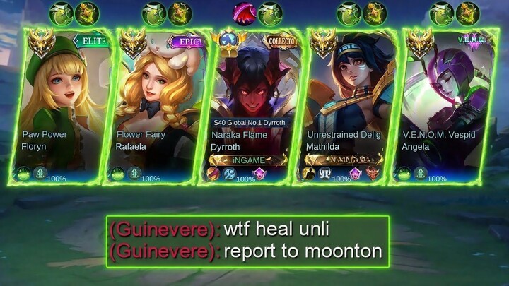 GLOBAL 1 DYRROTH WITH 4 META HEALERS = CAN'T BE STOPPED! 🤯(UNLI HEAL META) - ML