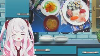 Japanese hottie shows off sushi on live stream