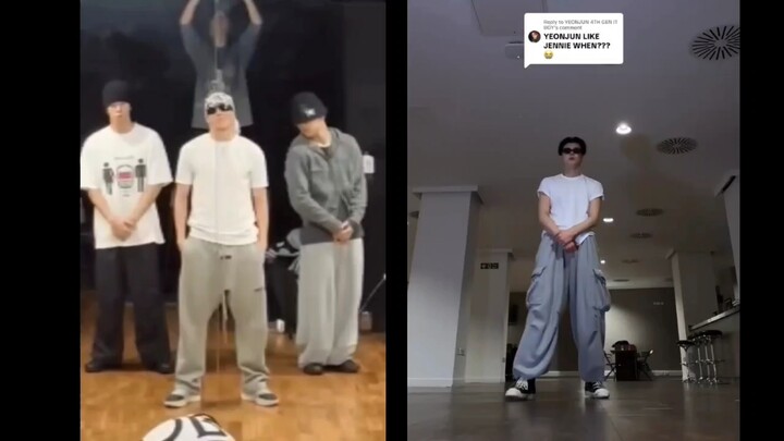 "like JENNIE"崔然竣与编舞师同屏版