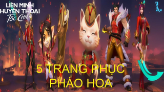 Liên Minh Tốc Chiến _ 5 Trang Phục Pháo Hoa _ Teemo - Tristana - Xin Zhao - Sett