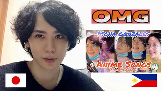 Japanese react to Mona Gonzales anime songs (Philippines)