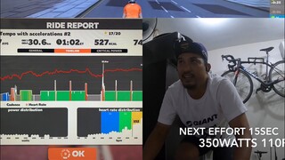Indoor zwifting | Tempo with ACCELERATIONS
