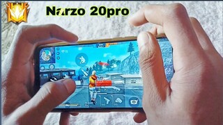 Realme narzo 20pro free fire gameplay test 4 finger claw handcam m1887 onetap headshot 90HZ display