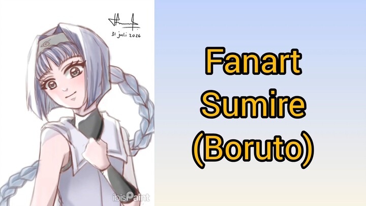 menggambar Sumire dari anime Boruto