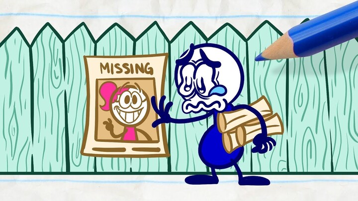 Pencilmiss's LOST! Can Pencilmate Find Her? | Animation | Cartoons | Pencilmation