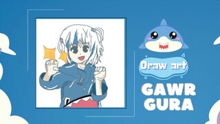 Draw Art Gawr Gura | Menggambar Fan Art dari Gawr Gura 🔵