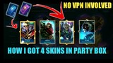 Claim skin in Party Box for free