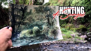 HUNTING DI SUNGAI MENGGUNAKAN CAT AIR || WATER COLOR PAINTING