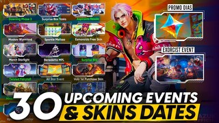 ALL 30 UPCOMING EVENTS AND SKINS RELEASE DATES | PROMO DIAMONDS | EXORCIST EVENT |  APRIL COLLECTOR