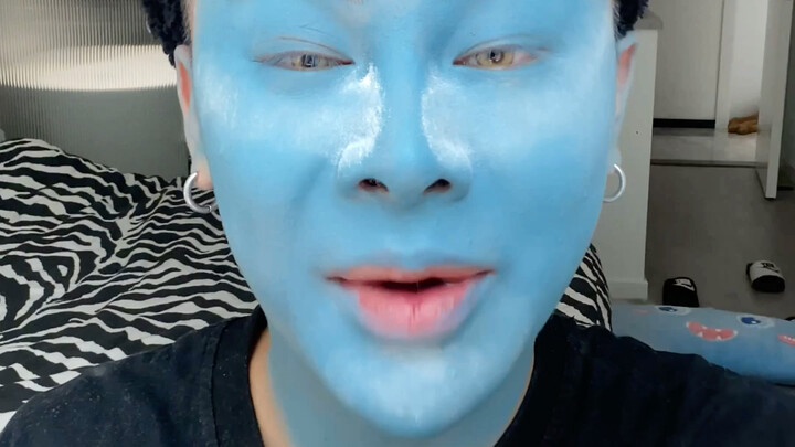 Trying a foreign challenge: Makeup using M&M's candies! Ended up looking like the three brothers fro