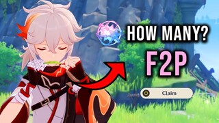 HOW MANY F2P PRIMOGEMS CAN YOU SAVE FOR KAZUHA RERUN IN 23 DAYS!