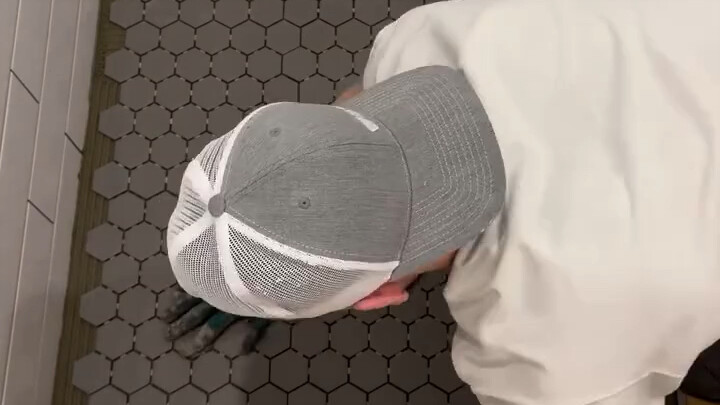 Five-sided tile installation in the shower area