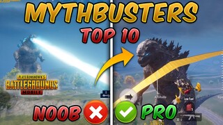 Top 10 Mythbusters in PUBG MOBILE + Tips And Tricks PUBG Myths #6 (Godzilla vs Kong Event Mode)