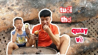 Đoàn Vlogs | Sắn nướng tại vườn nhà | món ăn gắn với tuổi thơ.