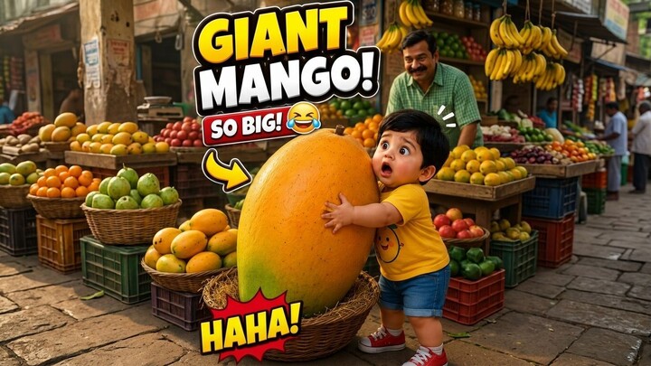 The Boy and the Giant Mango 😂🥭 | Funny AI Cartoon