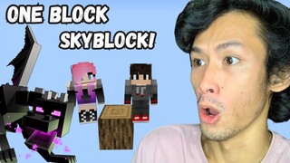 THE END! | ONE BLOCK SKYBLOCK HACKERS | MINECRAFT PE #6