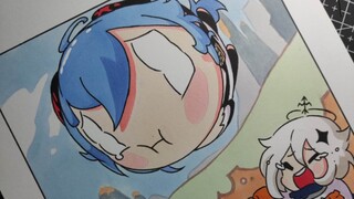 真的好喜欢这幅椰羊下山图！