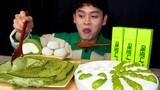 ASMR | Failed Green Tea Pudding With Green Tea Roll MuKBang~!