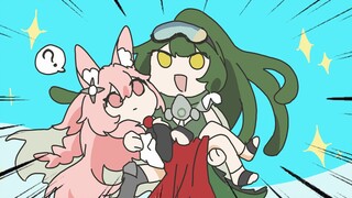 [Animasi Arknights] Bocah buaya mengambil serigala merah muda dan melompat