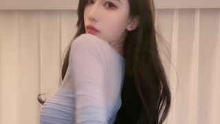 金痴女，蓝色包臀裙 + 性❤感黑丝袜~