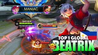 Beatrix Brutal Damage! Insane Bullet Everywhere! | Top 1 Global Beatrix Gameplay By ßem vs ai ~ MLBB