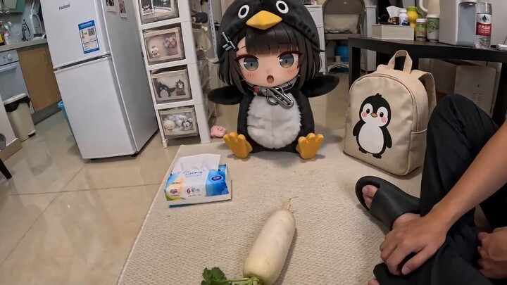 Playing a Radish Tissue Game with the Little Penguin