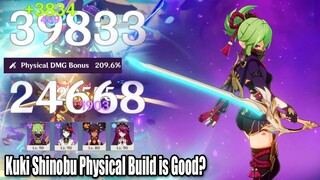 Kuki Shinobu New Physical Build is Good? - Pale Flame 4 Set 210% Physical DMG Showcase