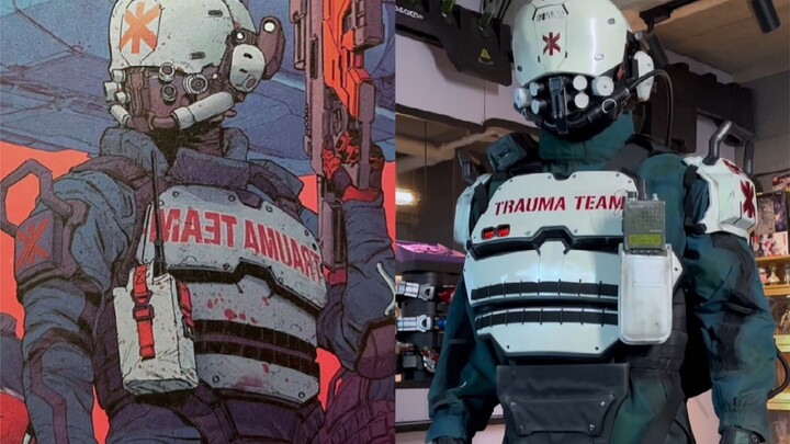 Cyberpunk 2077 Trauma Squad cosplay movie-level software v1.0 version is fully displayed. Perhaps...