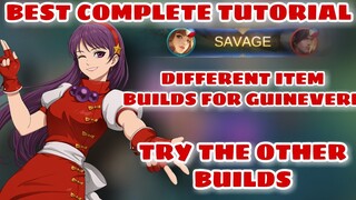 GUINEVERE DIFFERENT BUILDS  BEST TUTORIAL - EMBLEM SETUP - ATHENA ASAMIYA GAMEPLAY - MOBILE LEGENDS