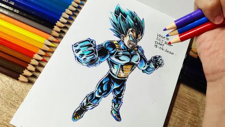 Drawing Vegeta Super Saiyan Blue From Dragon Ball Super